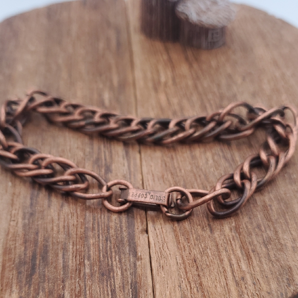 Antique Solid‎ Copper Chain Bracelet B3415